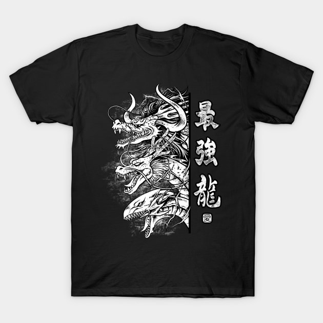 trio dragon bw T-Shirt by spoilerinc